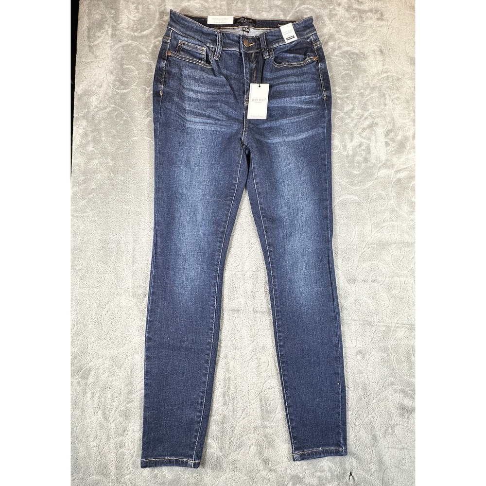 Judy Blue Jeans Womens 9/29 Dark Blue High Waist Skinny Chic Slimming Timeless